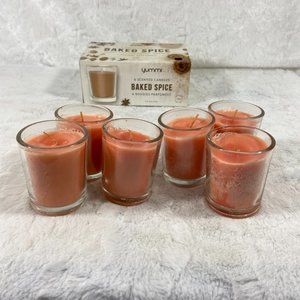 yummi Scented Votive Candles Jars - Baked Spice - 6 per Pack Plant Based